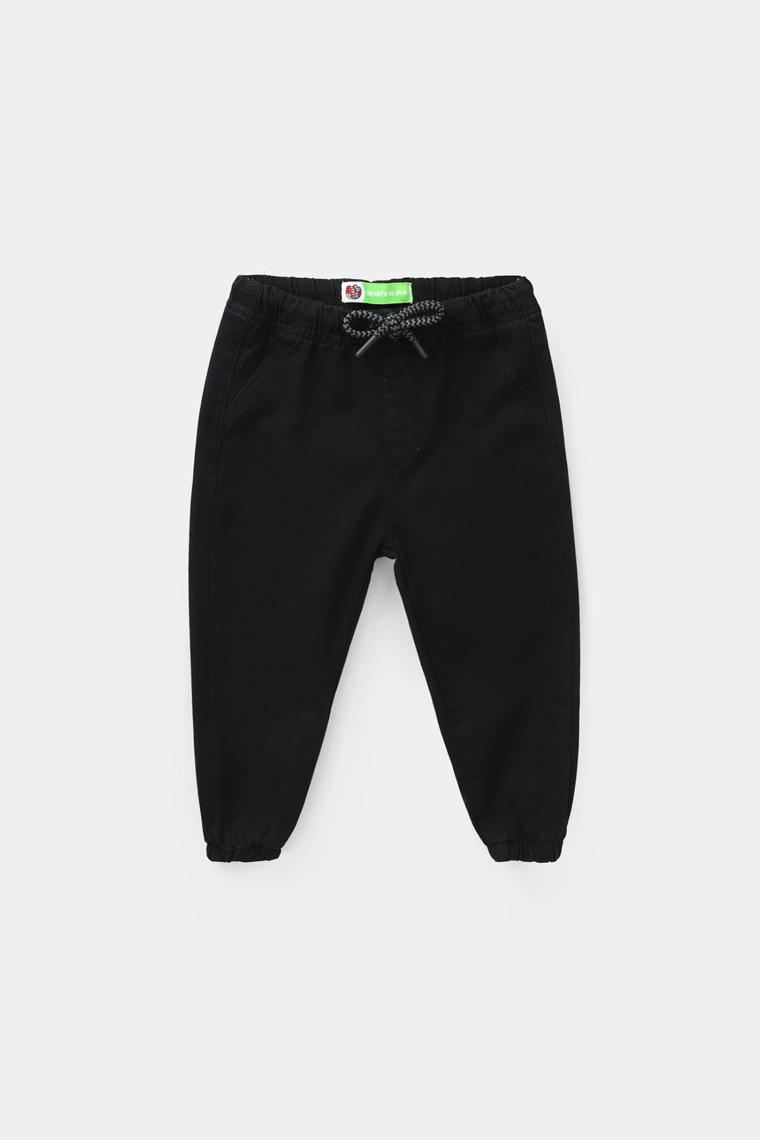 Infant Boys Cotton Twill Pants Basic Jogger - Black