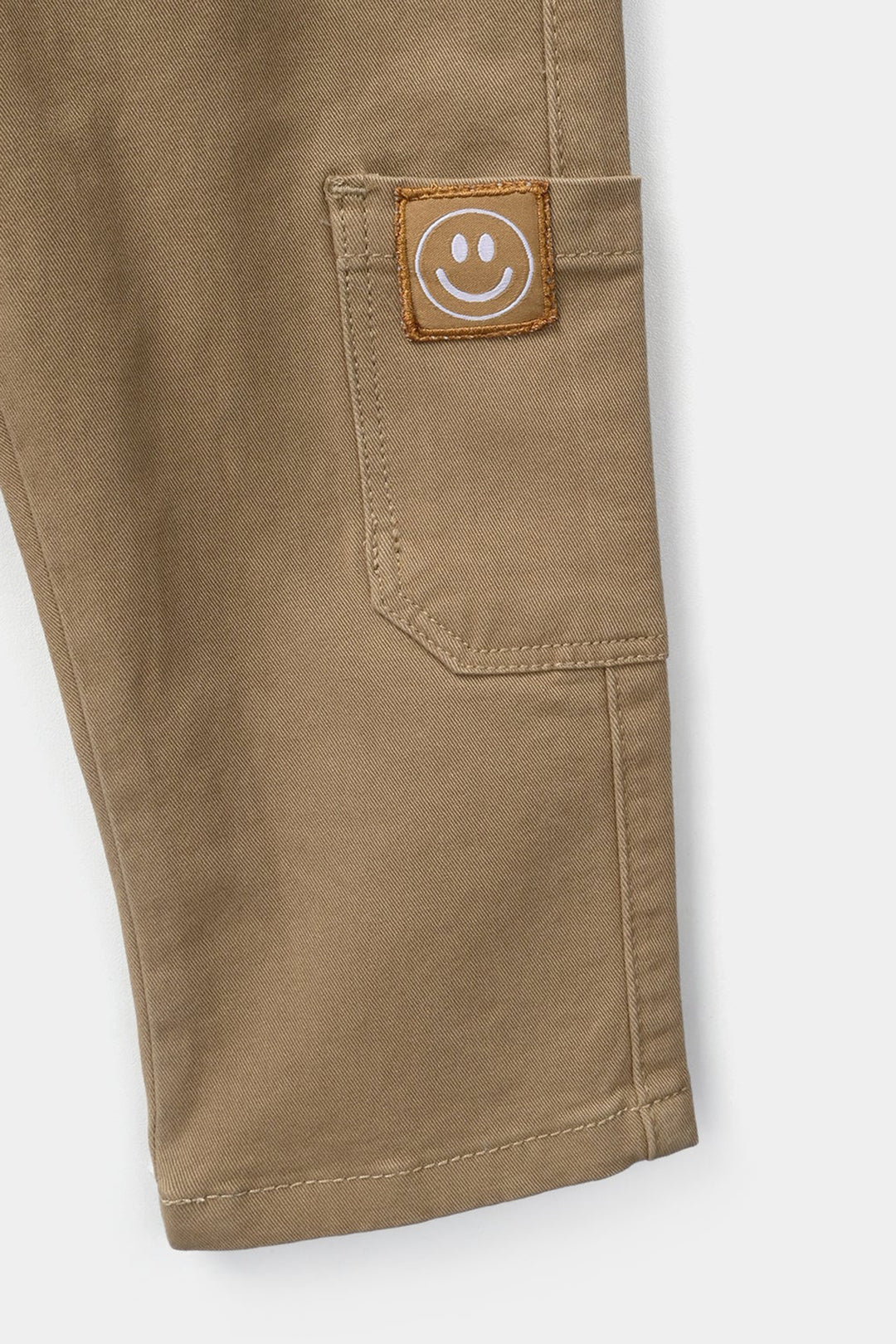 Infant Boys Cotton Twill Pants Cargo Style - Camel/Brown