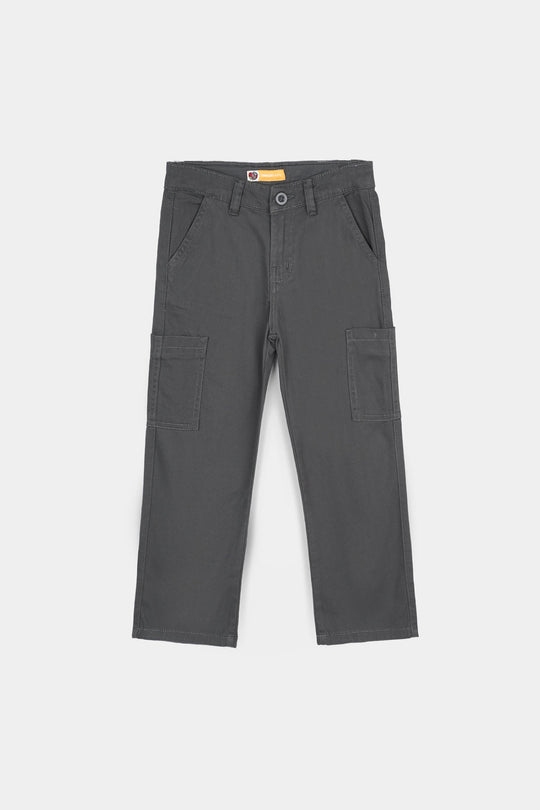 Boys Cotton Twill Pant – Dark Grey