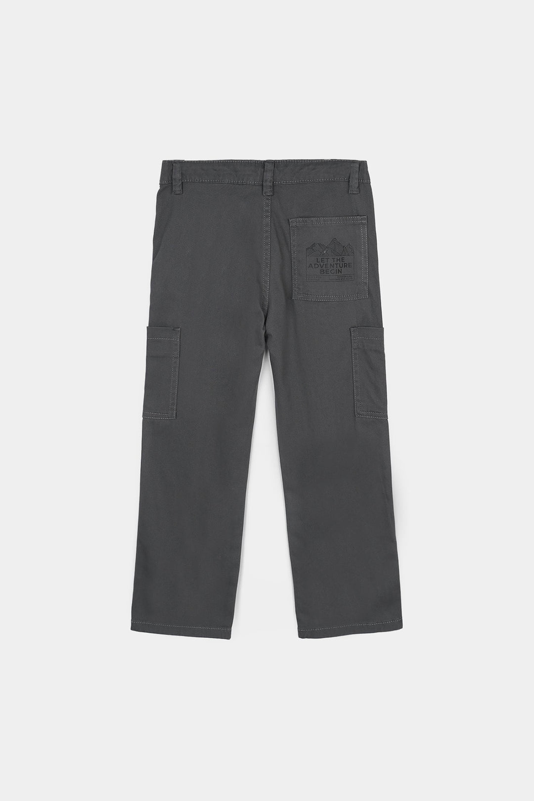 Boys Cotton Twill Pant – Dark Grey