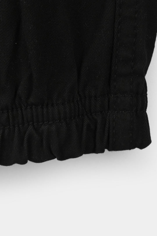 Boys Cotton Twill Pants (Roll Up) - Black