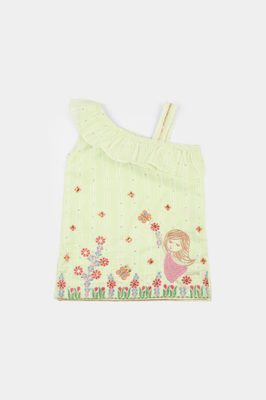 Infant Girls Poly Viscose 2Pcs (Gulistaan) – Pista