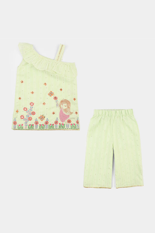 Infant Girls Poly Viscose 2Pcs (Gulistaan) – Pista