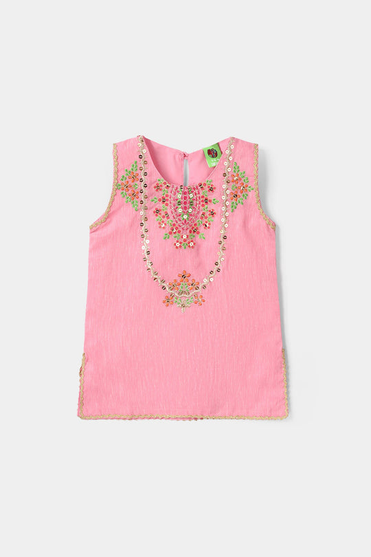 Infant Girls Poly Viscos 2Pcs Shingaar - Pink