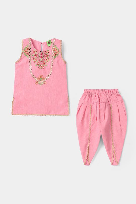 Infant Girls Poly Viscos 2Pcs Shingaar - Pink
