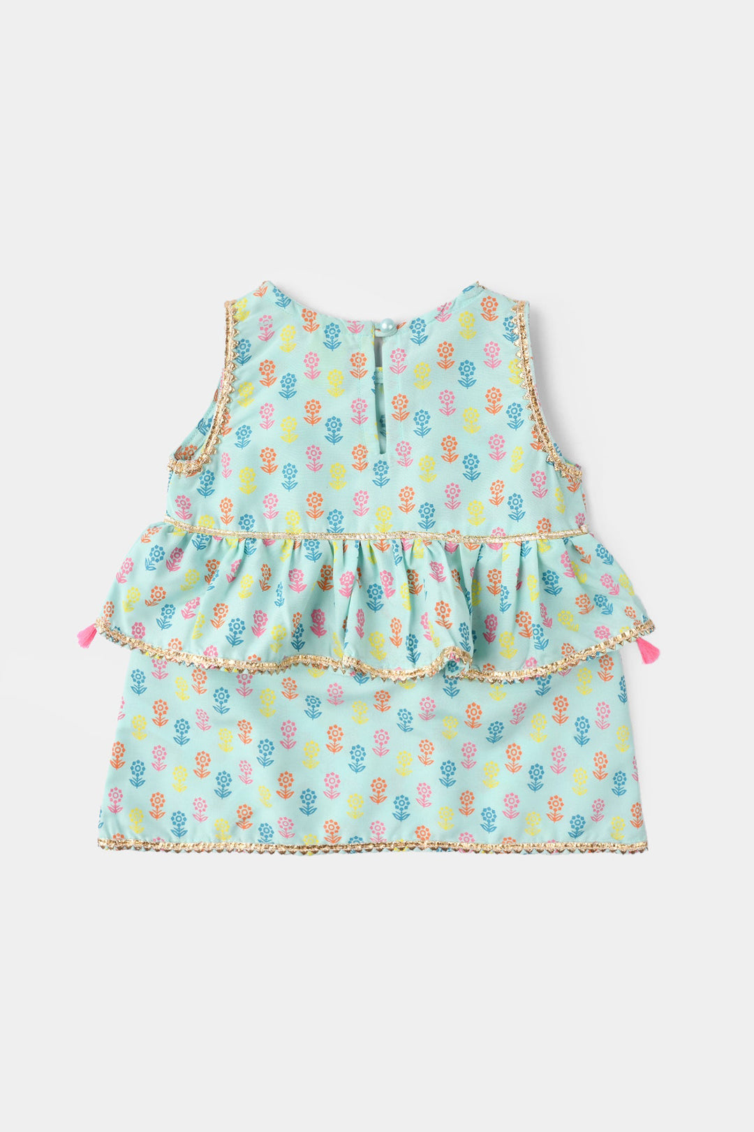 Infant Girls Poly Cambric 2Pcs Set (Dolly) - Mint Green