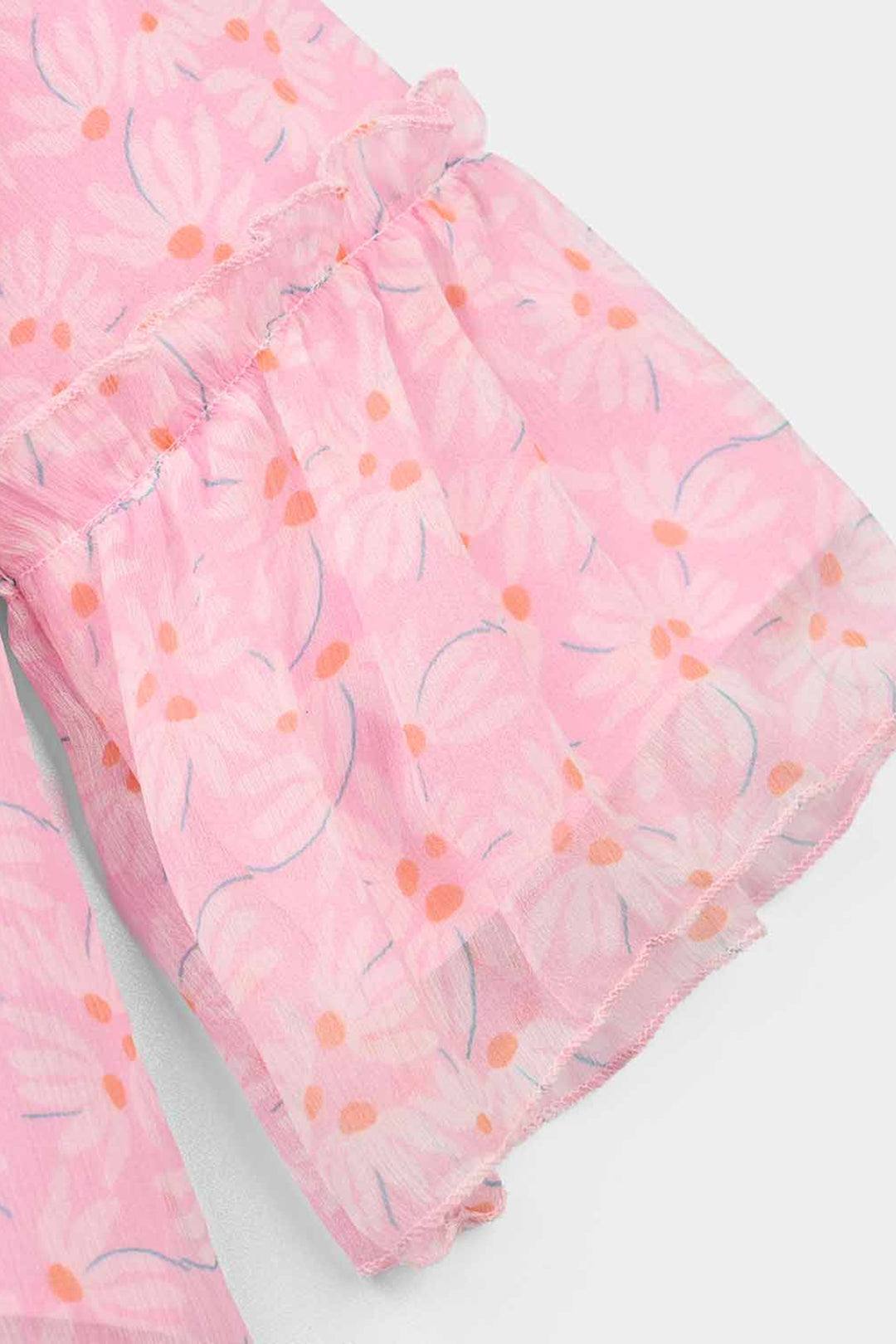 Girls Chiffon Casual Top - Pink Flamingo