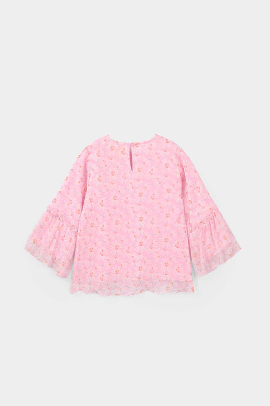 Infant Girls Chiffon Casual Top Pink Flamingo-PINK