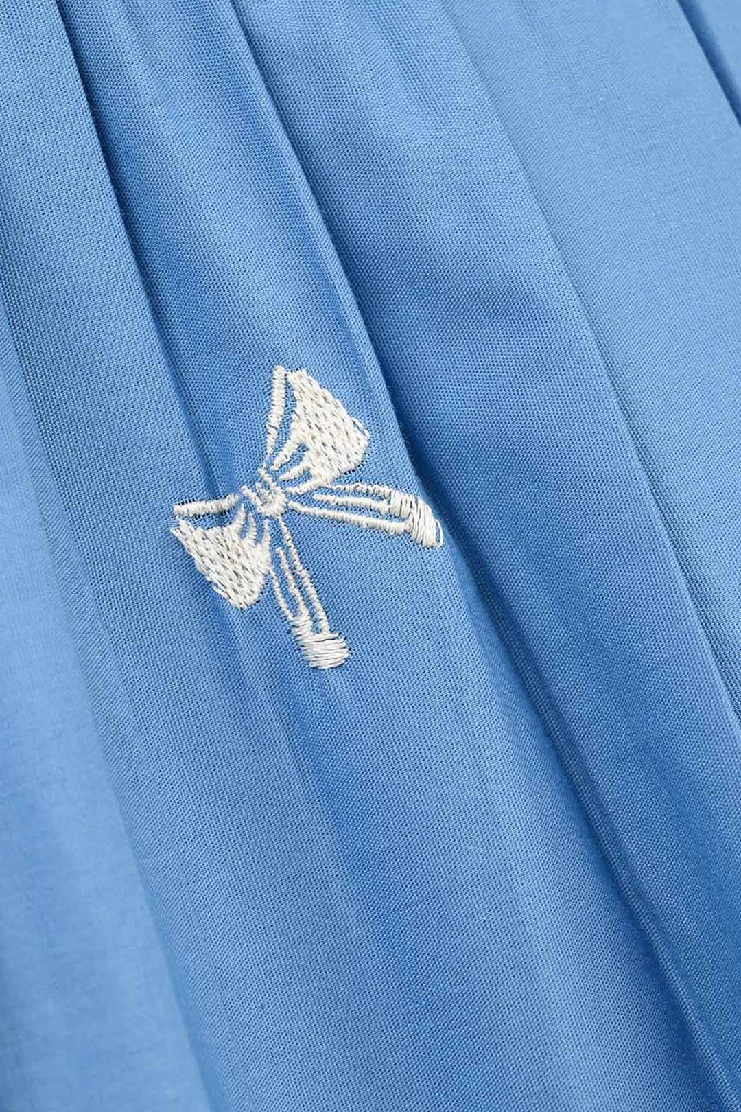 Girls Cotton Embroidered CO-Ord Set - Blue