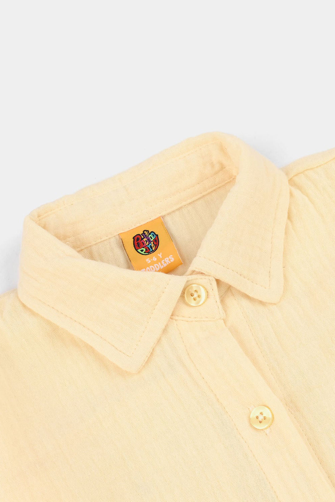 Girls Cotton Embroidered Top (Heart) - Yellow