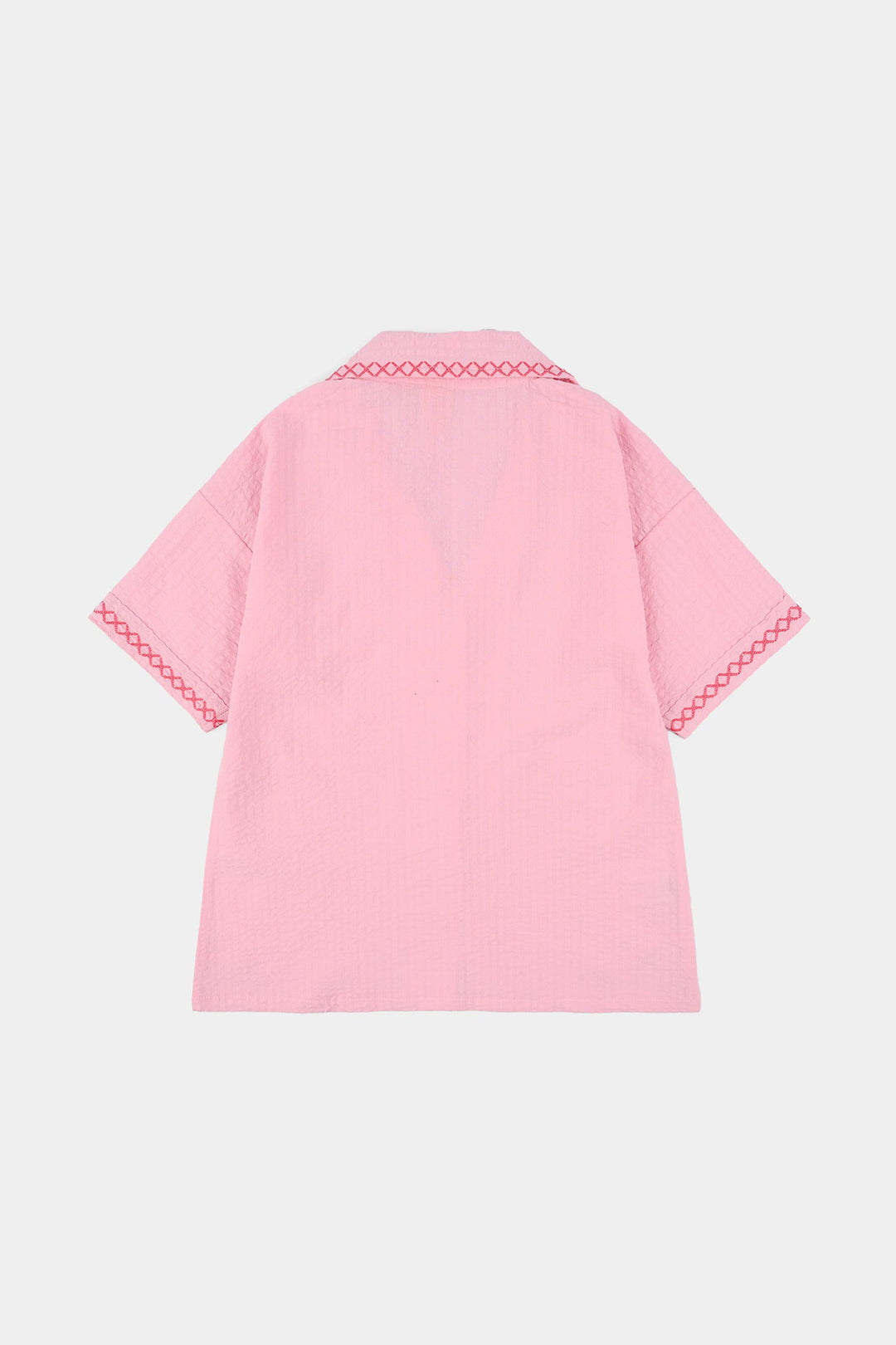 Girls Cotton Embroidered Top (Candy) - Pink