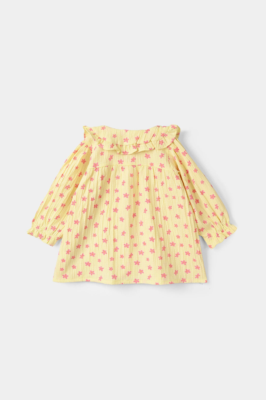 Infant Girls Cotton Casual Top - Lemon Yellow