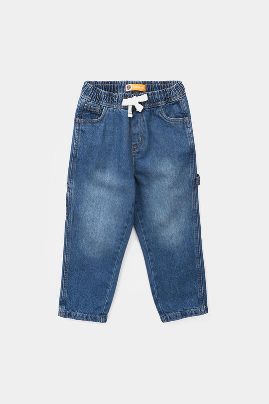 Boys Denim Stretch Pants (NYC SKATE) - Mid Blue