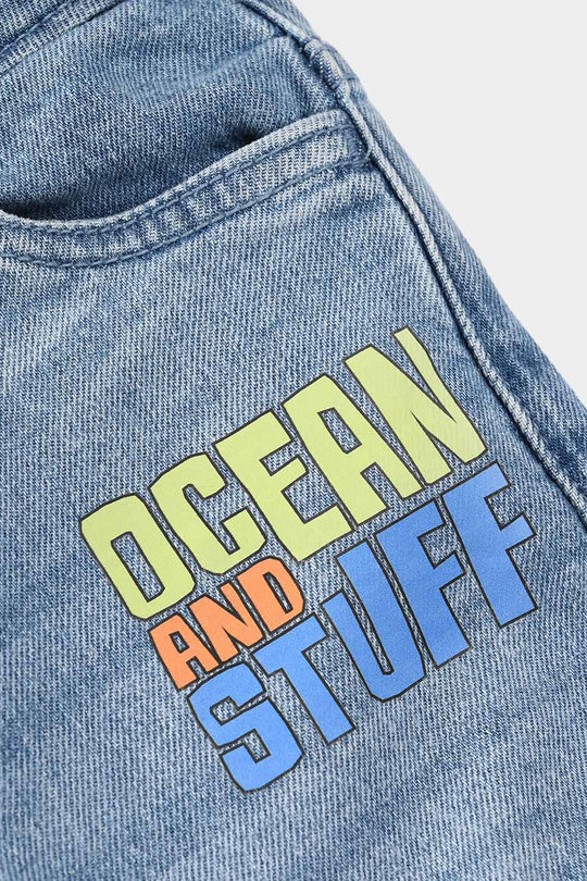 Boys Denim Stretch Pants (OCEAN & STUFF) - Light Blue