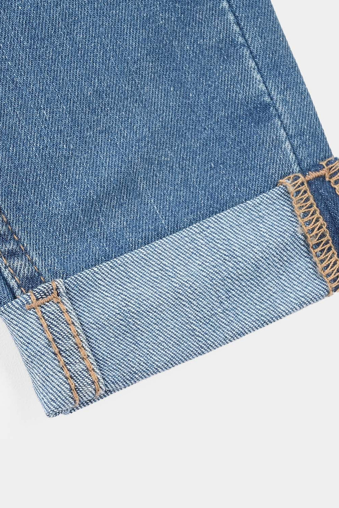 Boys Denim Stretch Pants (Folded) - Mid Blue