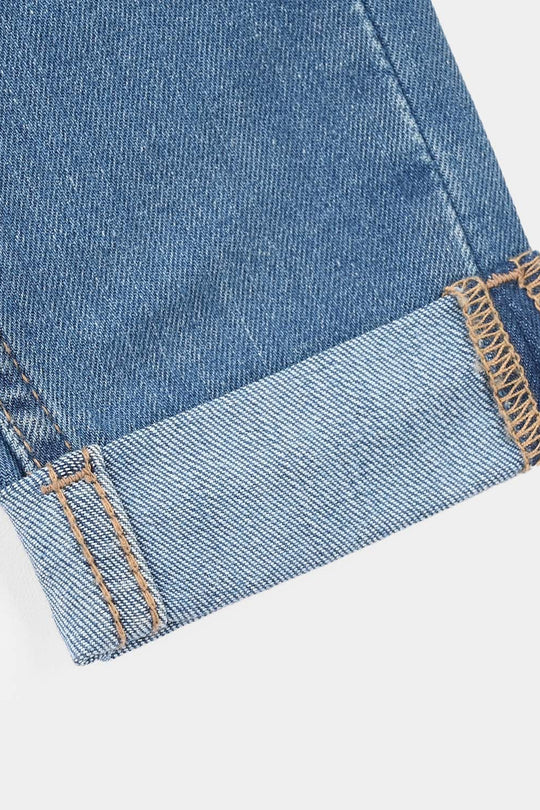 Boys Denim Stretch Pants (Folded) - Mid Blue