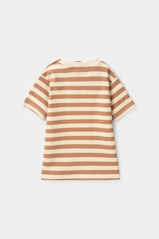 Infant Boys Rib Knitted Suit - Brown