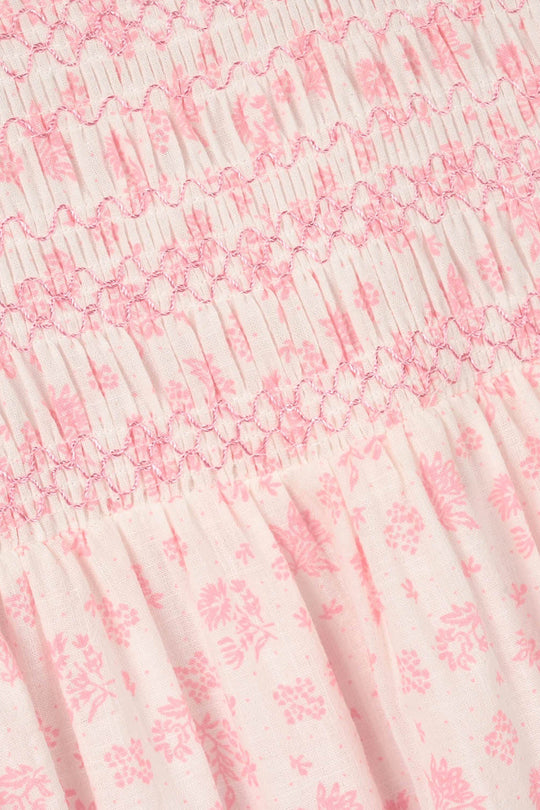 Girls Cotton Casual Frock Smoking-Pink