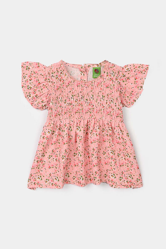 Infant Girls Cotton Casual Top - Pink
