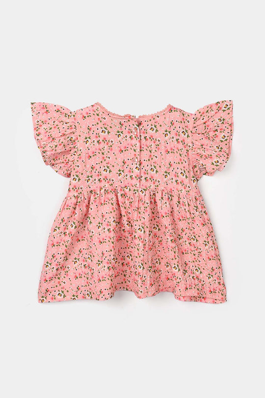 Infant Girls Cotton Casual Top - Pink