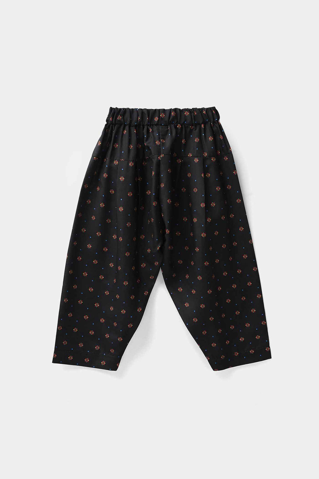 Infant Girls Poly Satin Printed Shalwar - Black