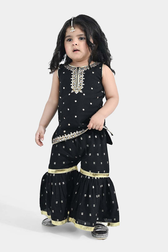 Infant Girls Jacquard 2-Piece Set - Black