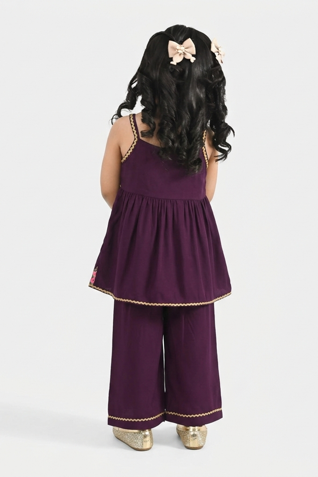 Infant Girls Poly Cambric 2-Piece Set (Maehka Gul) - Purple