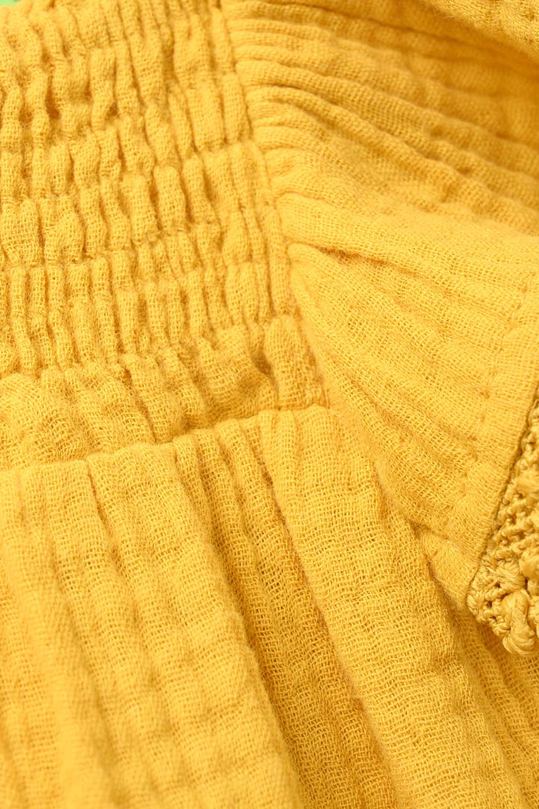 Infant Girls Cotton Casual Frock - Yellow