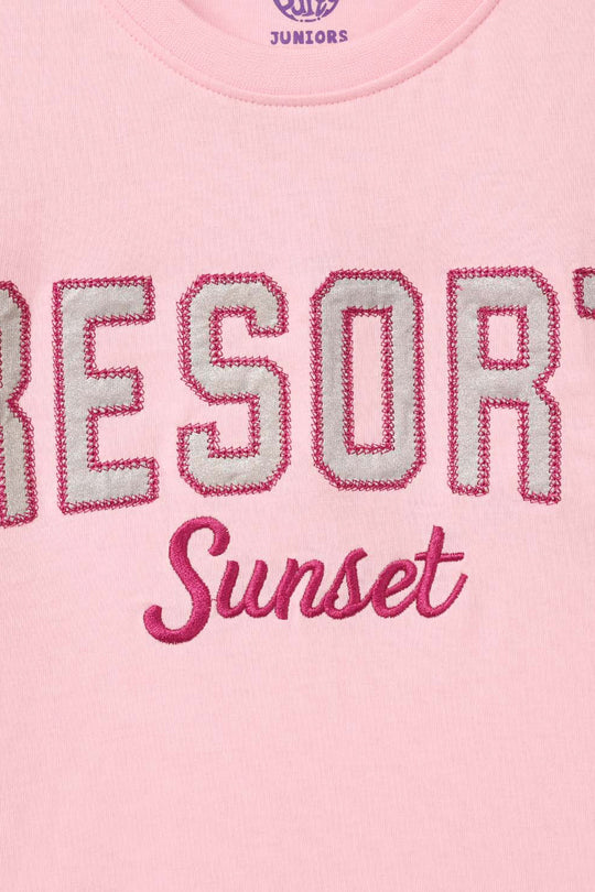 Teens Girls Cotton Jersey T-Shirt - Baby Pink