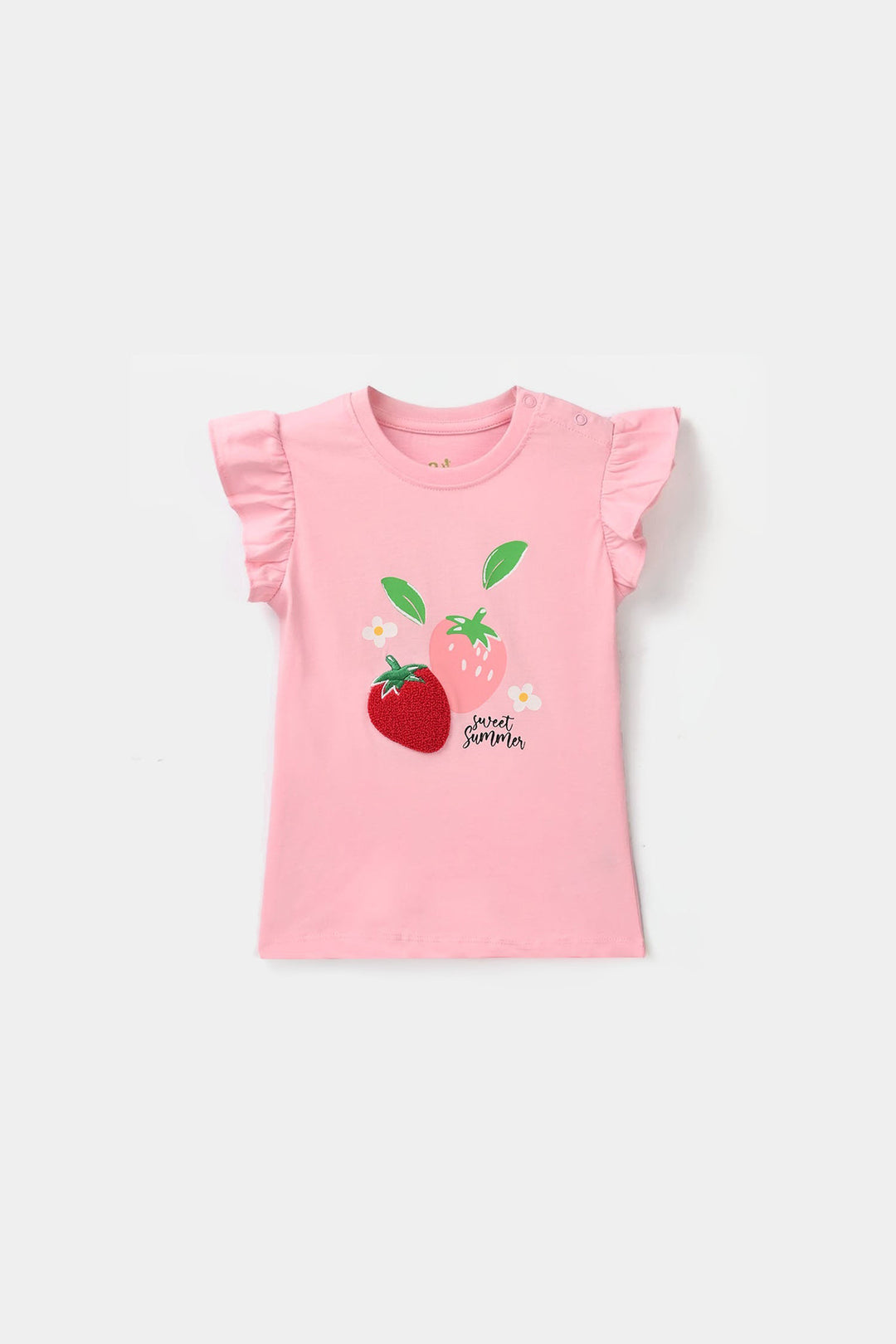 Infant Girls Cotton Jersey T-Shirt - Pink