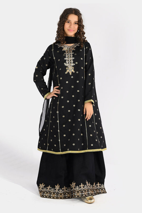 Teens Girls Jacquard 3-Piece Set (Jewel) - Black