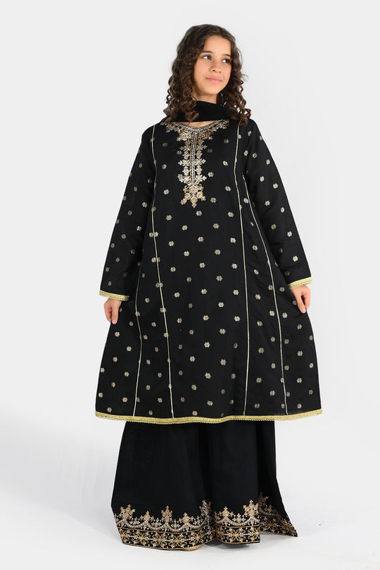 Teens Girls Jacquard 3-Piece Set (Jewel) - Black