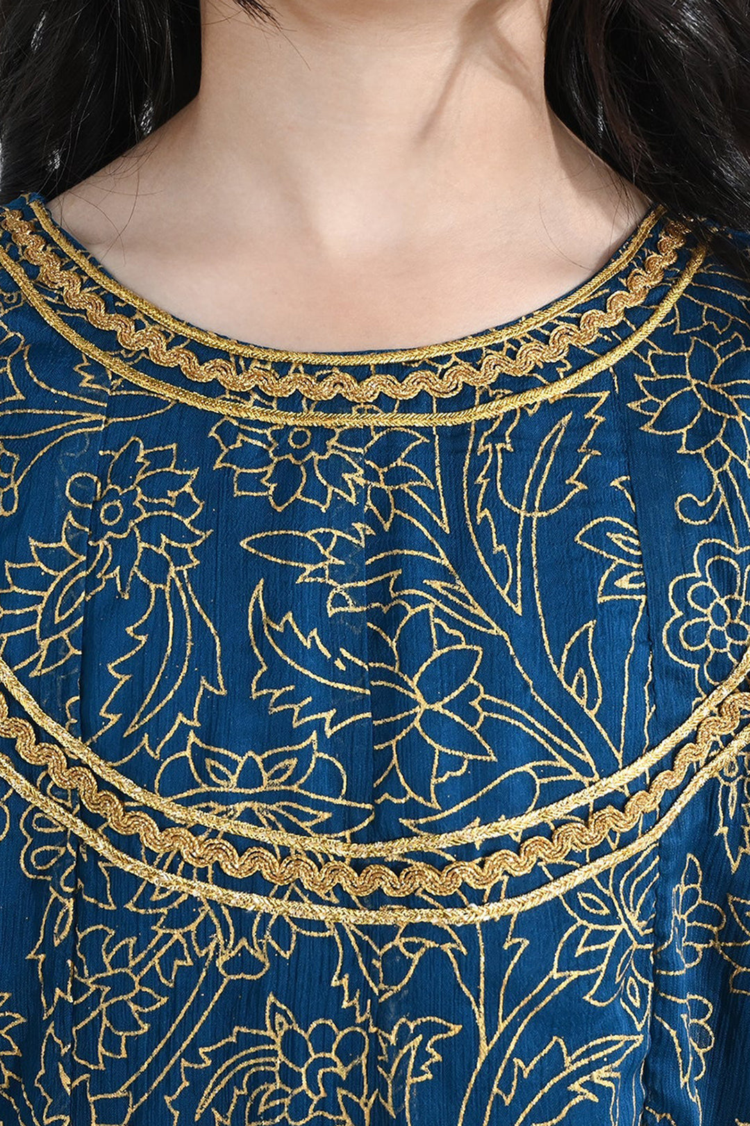 Girls Chiffon 3Pcs (Zarmeena) – Teal Green