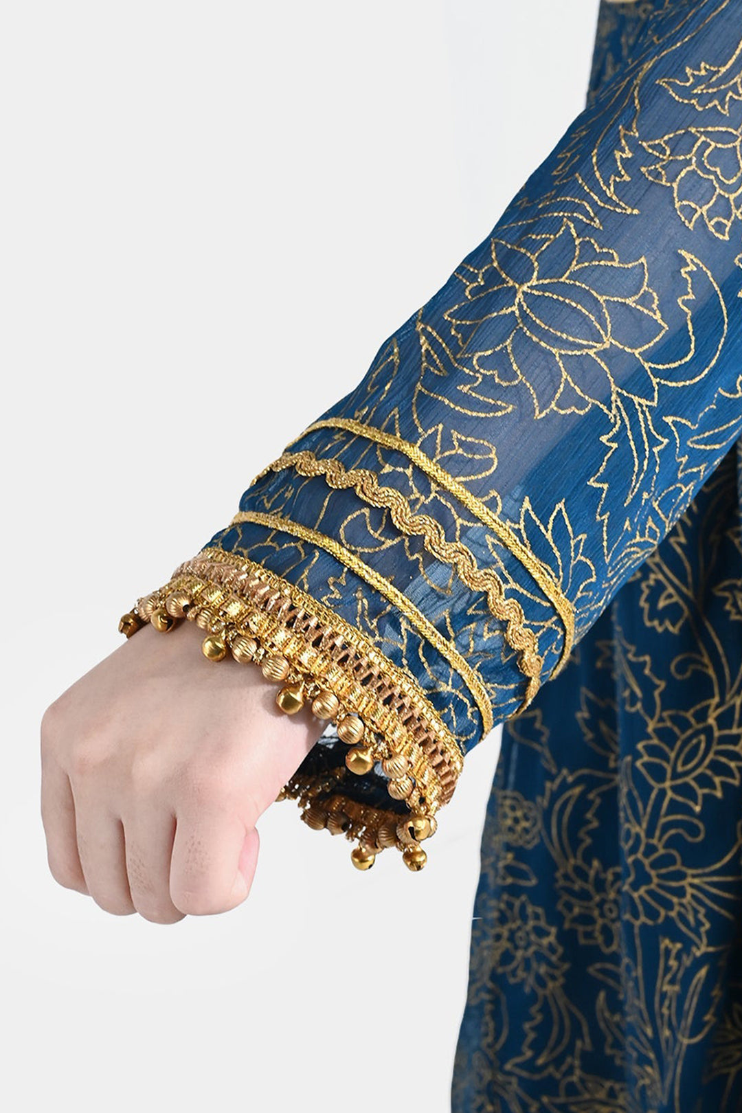 Girls Chiffon 3Pcs (Zarmeena) – Teal Green