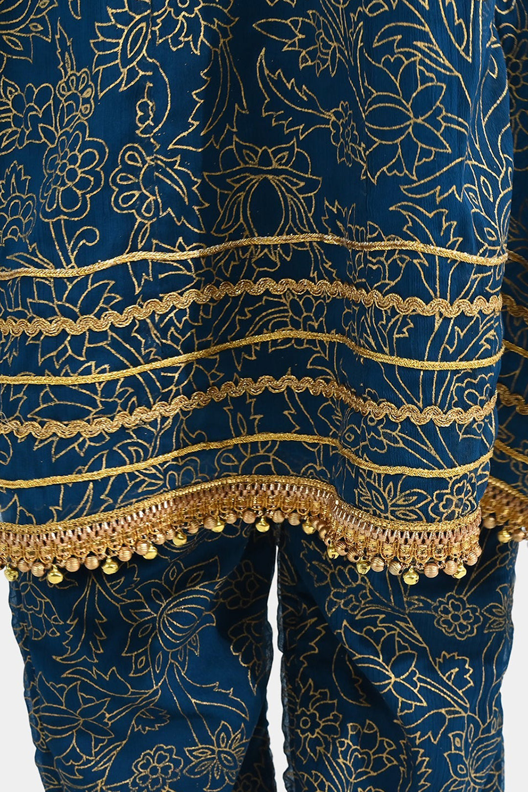 Girls Chiffon 3Pcs (Zarmeena) – Teal Green