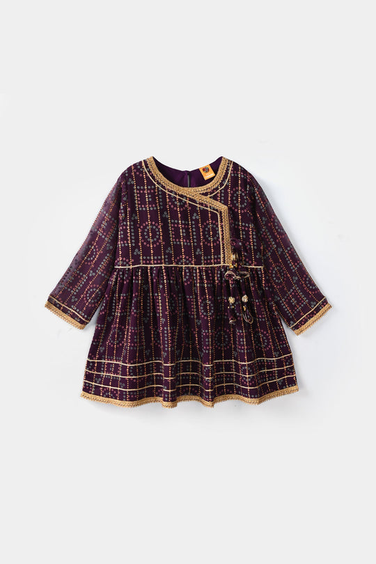 Girls Chiffon 3Pcs Sona Rani - Purple
