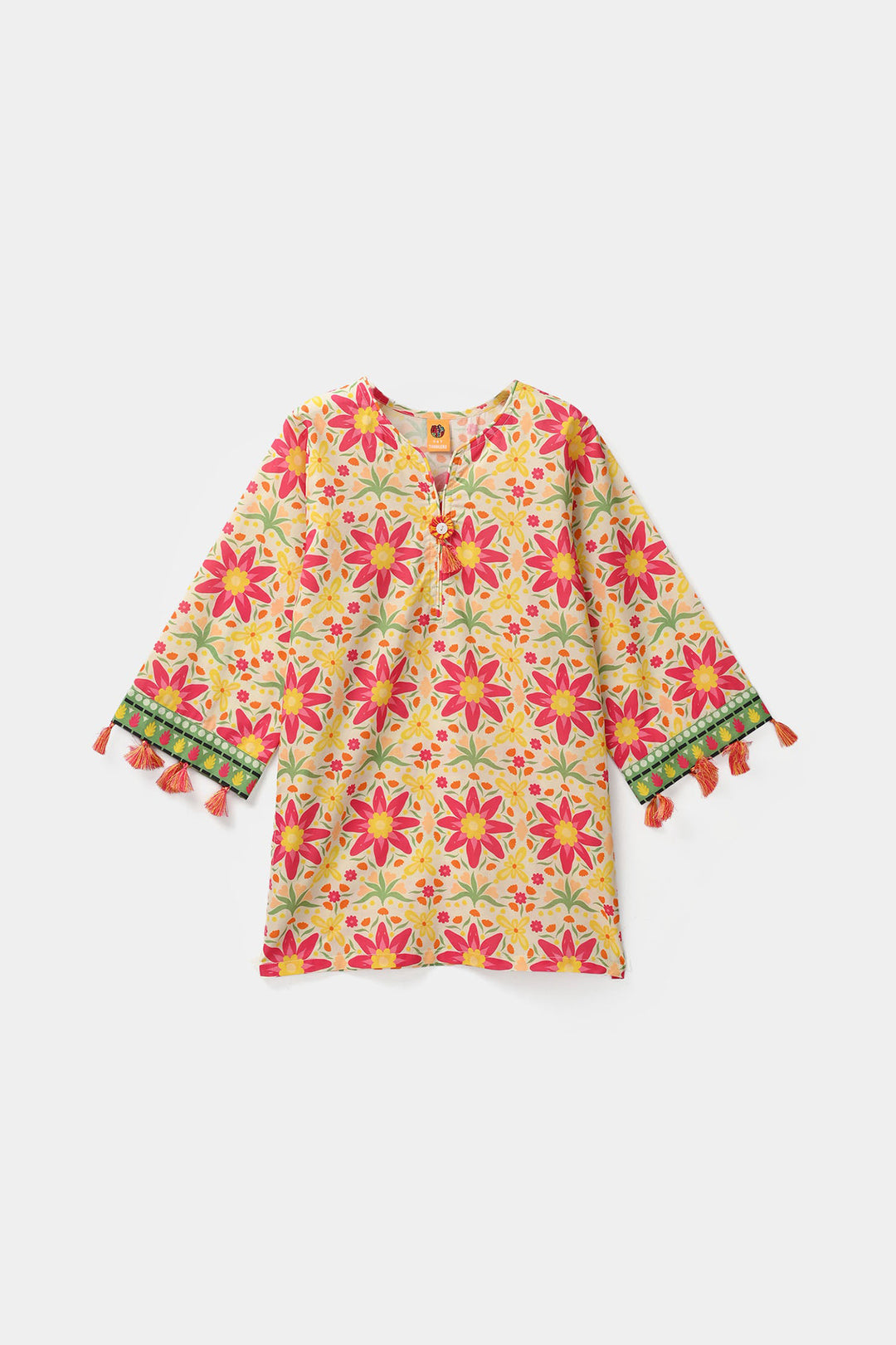 Girls Cotton Printed 2Pcs Suit - Multi