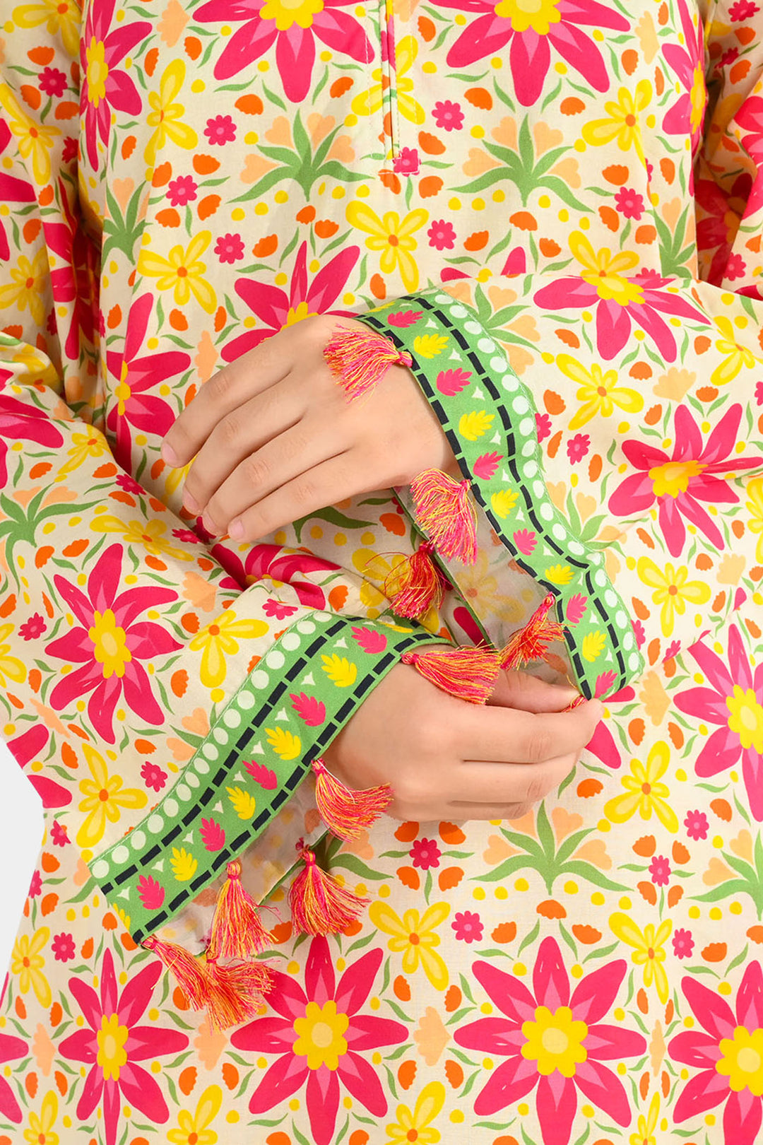 Girls Cotton Printed 2Pcs Suit - Multi