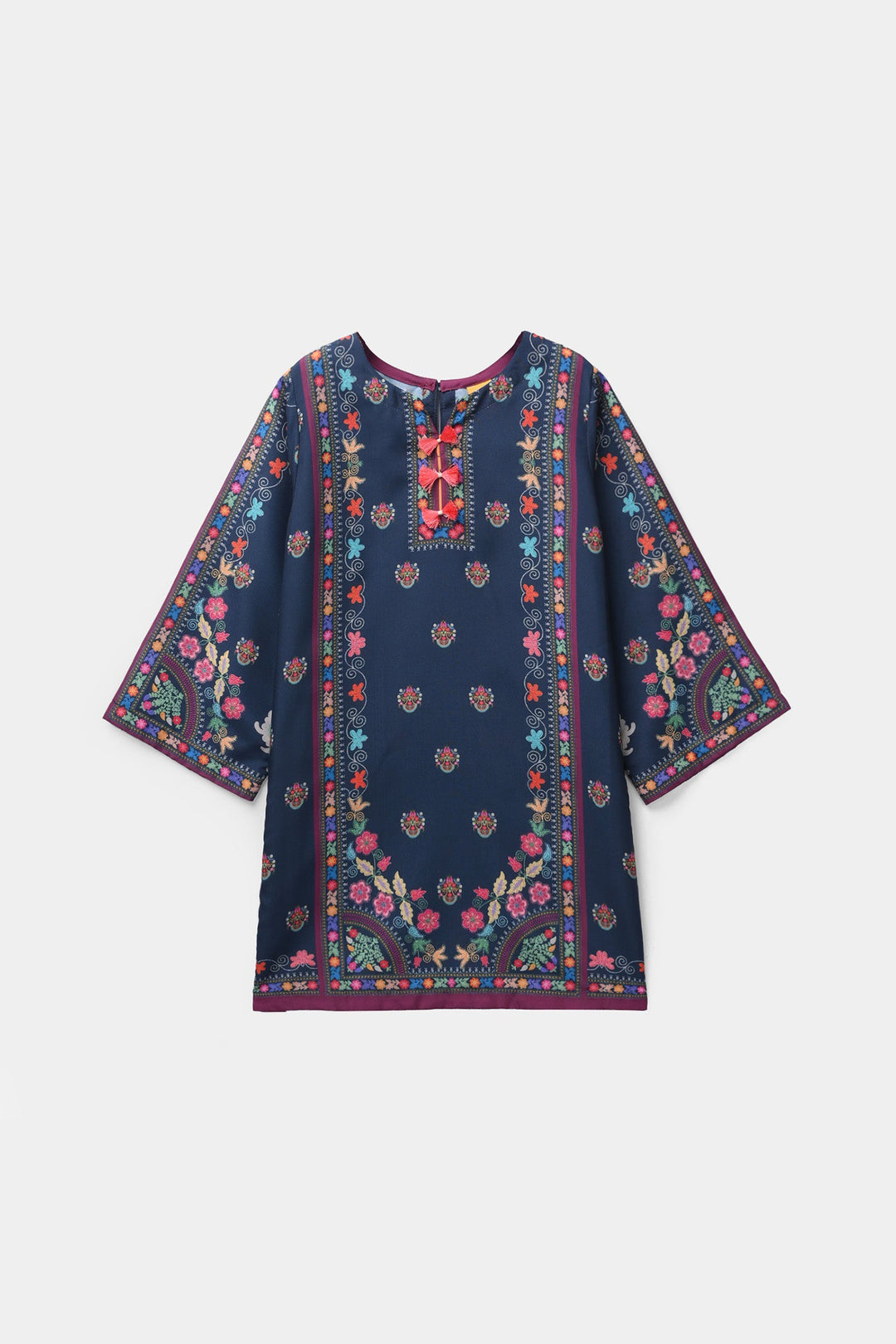 Girls Poly Twill Printed 2Pcs - Blue