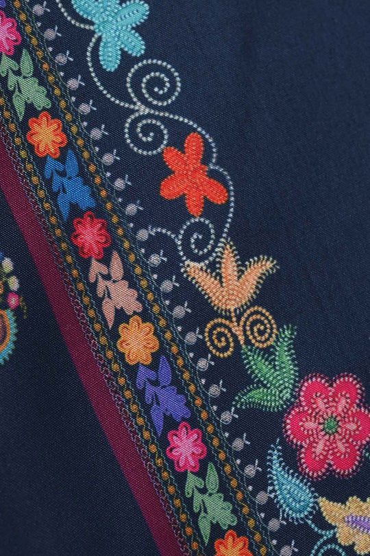 Girls Poly Twill Printed 2Pcs - Blue