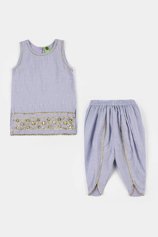 Infant Girls Jacquard 2-Pc Set (Gota Rani) - Lilac