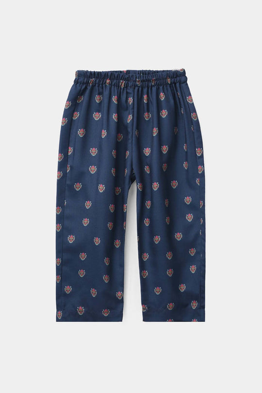 Infant Girls Poly Twill Printed 2Pcs - Blue