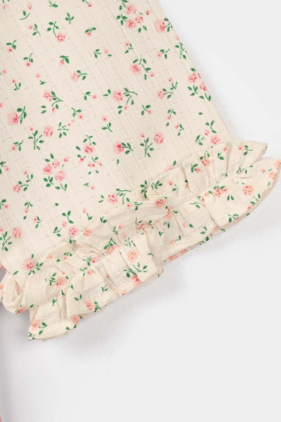 Girls Cotton Co-Ord Set (Midnight Flower) – Off White