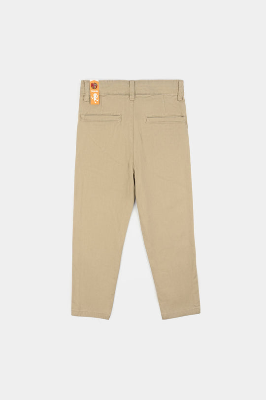 Boys Twill Pants Basic - Beige