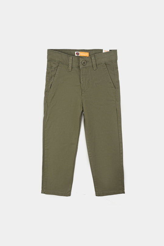 Boys Twill Pants Basic - Green