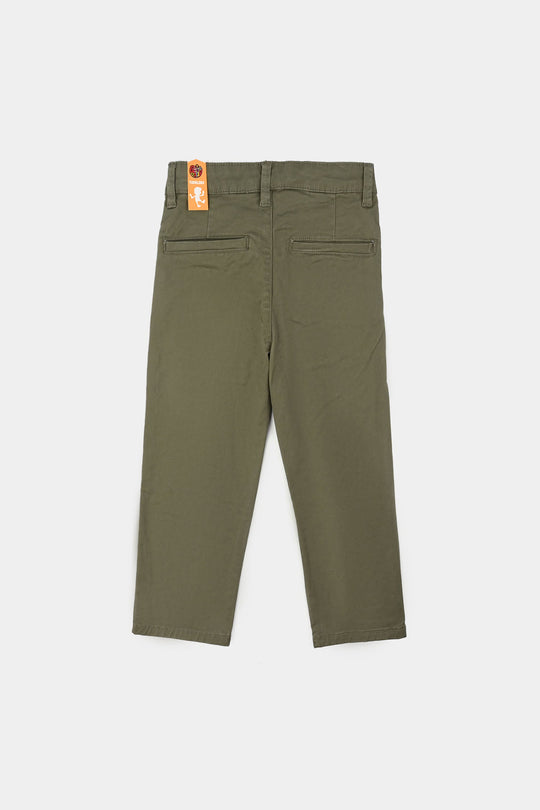 Boys Twill Pants Basic - Green