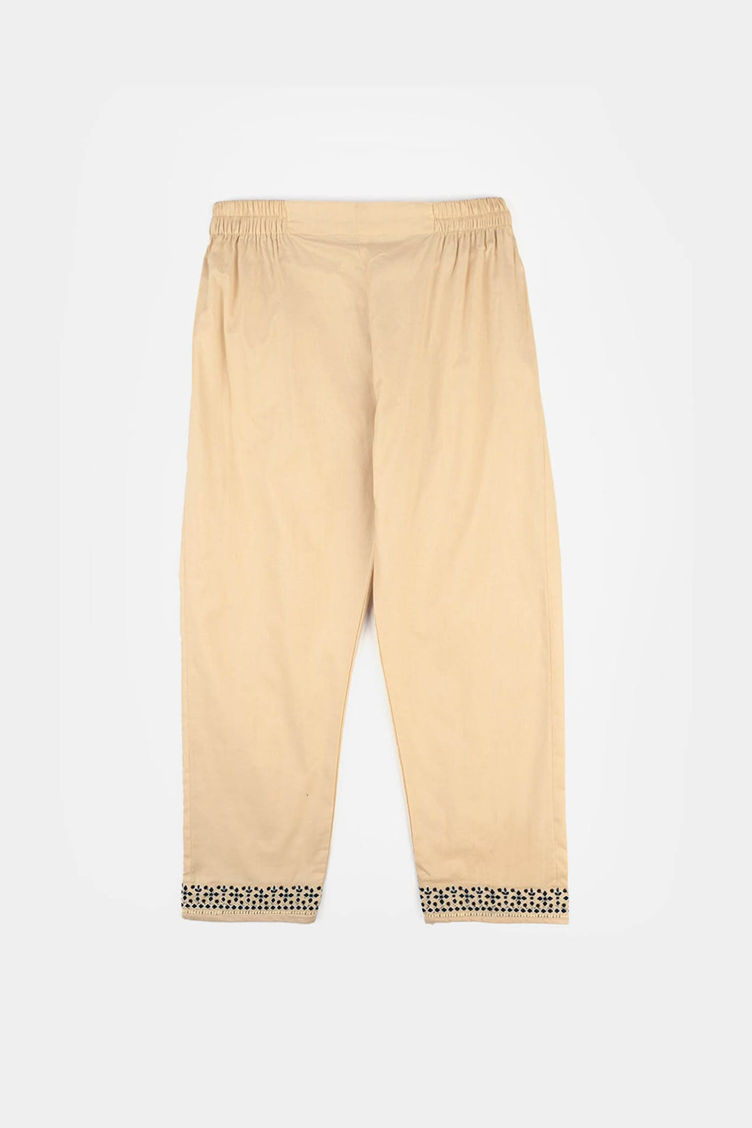 Girls Poplin 2Pcs Embroidered - Off White