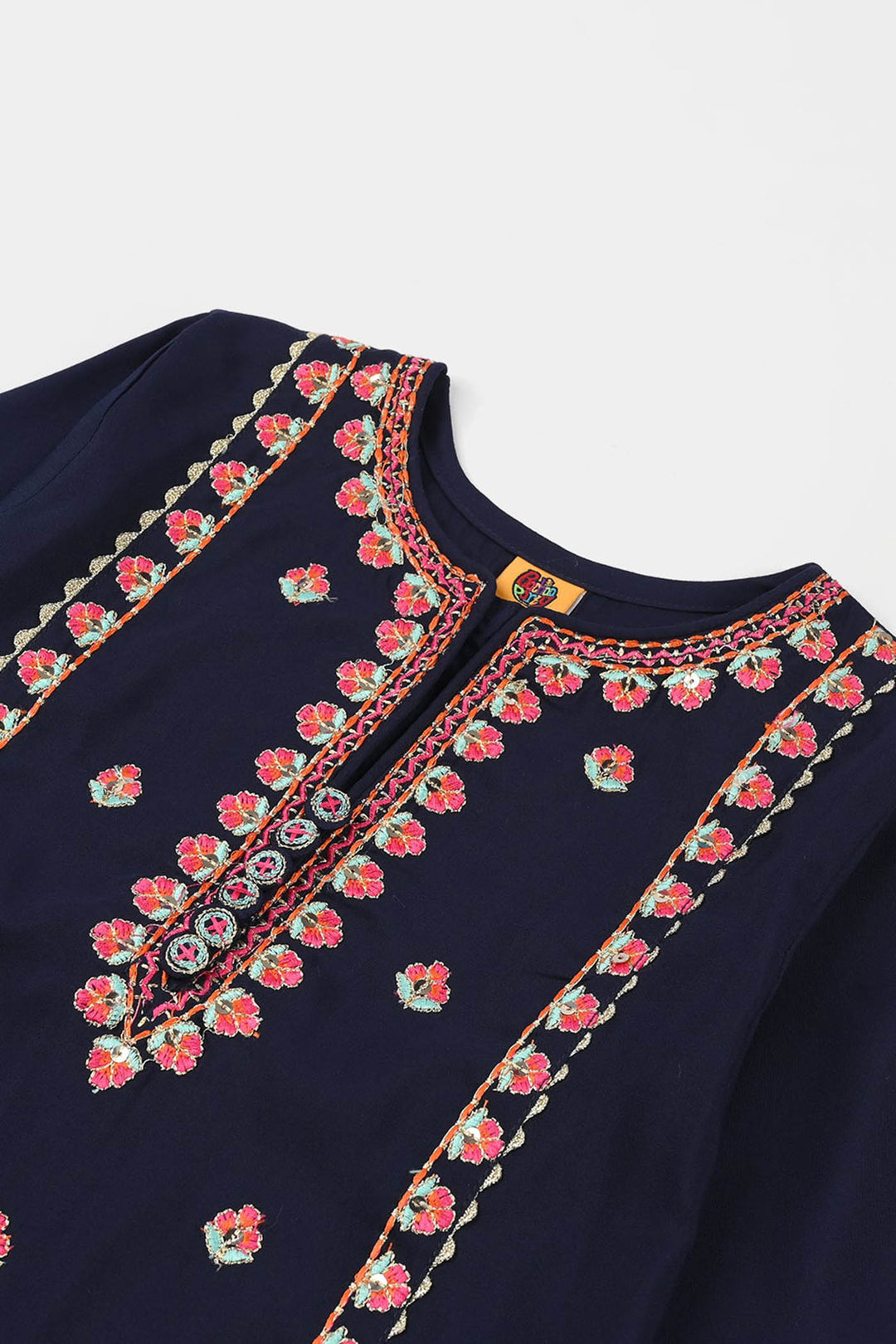 Girls poly cambric 3Pcs Rangeen - Navy Blue