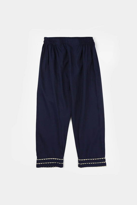 Girls poly cambric 3Pcs Rangeen - Navy Blue