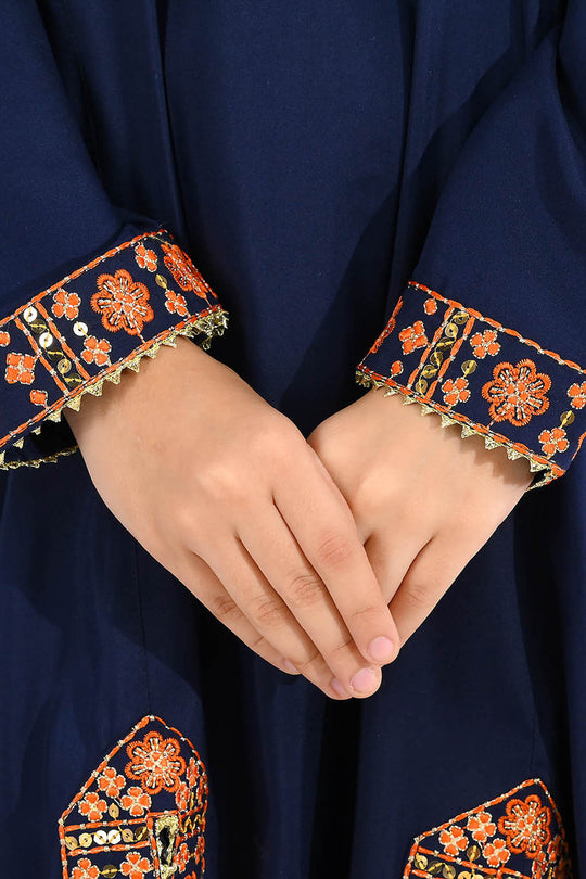 Girls Poly Cambric 3Pcs Suit-Navy Blue